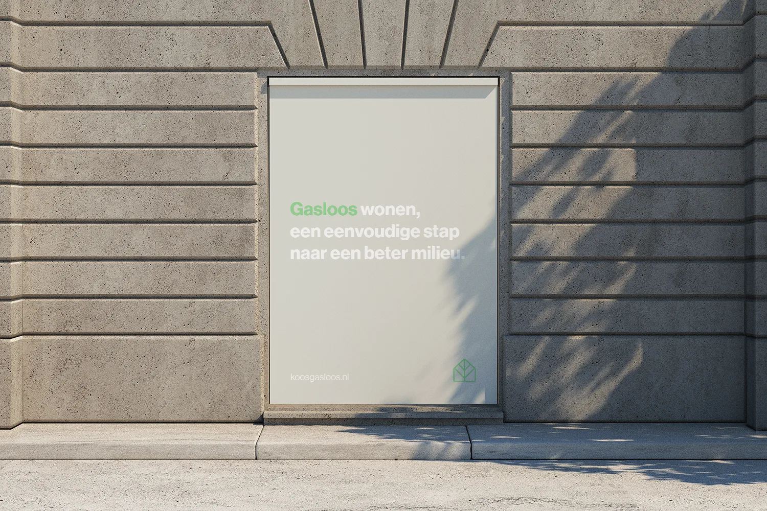 Koos Gasloos poster met slogan